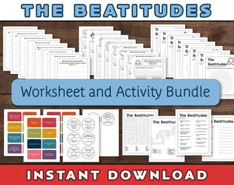 Beatitudes Worksheet & Activity Bundle: Bible Study (Digital Download)