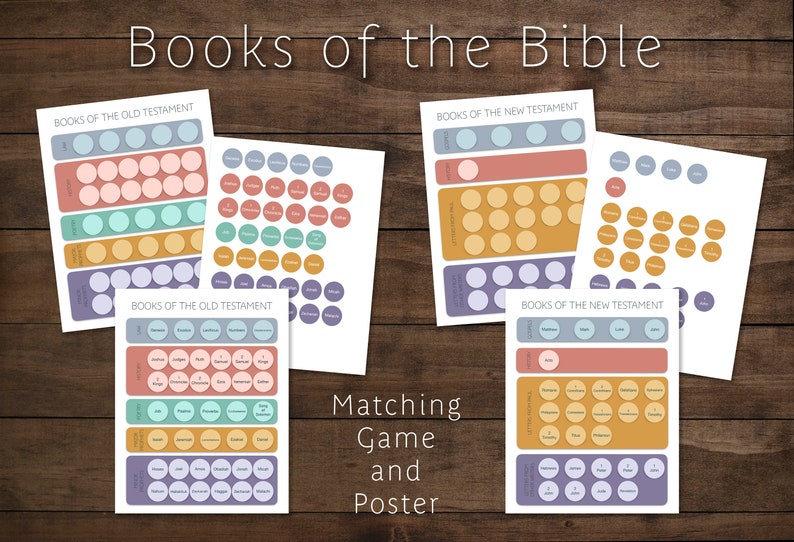 Books of the Bible | New Testament | Old Testament | Printable Worksheet Game for Bible Class ...