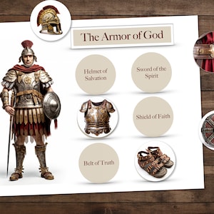 Werkblad Wapenrusting Gods: Efeziërs Bijbelles visueel hulpmiddel (digitale download)