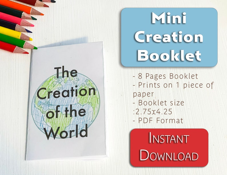 Days of Creation Coloring Booklet: Sunday School Activity (PDF Download ...