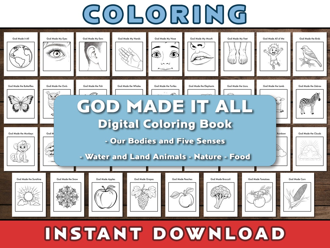 Bible Coloring Pages | God Made It All Coloring Book | God Made Me ...