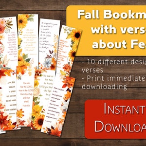 Fall Bookmarks with Bible Verses: Encouragement Gift (Digital Download)