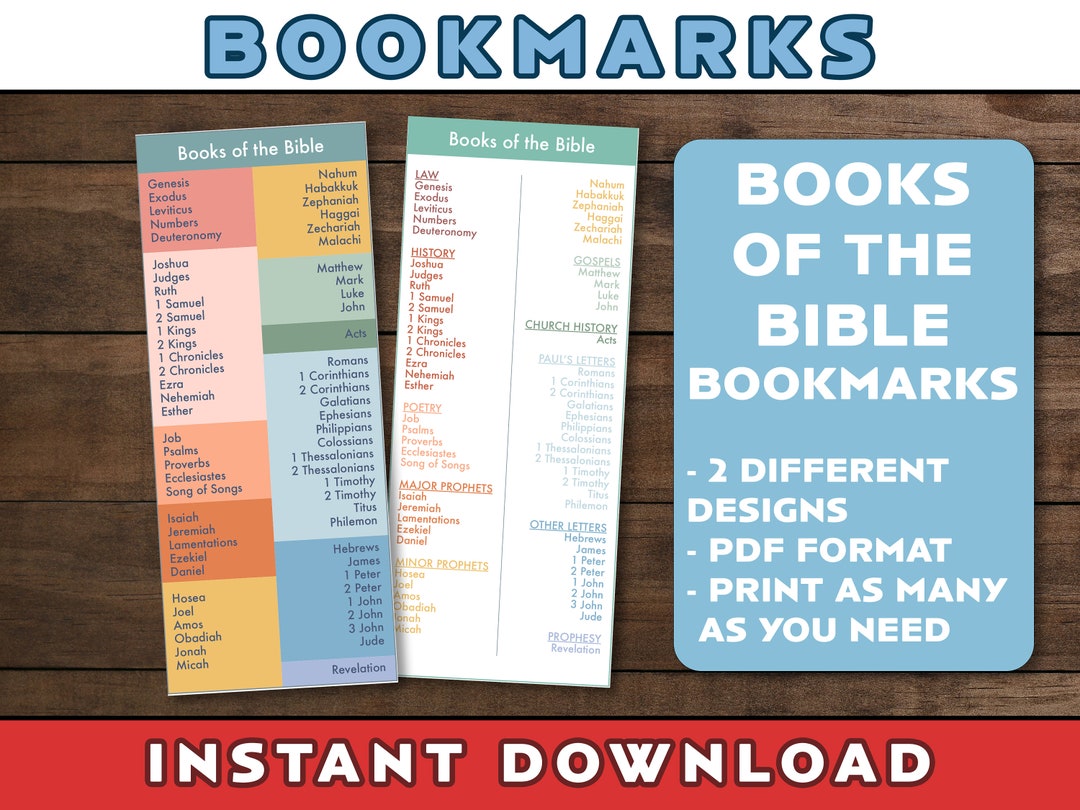 Quick Easy Learn The Books Of The Bible With This Bookmark - wdpivh4