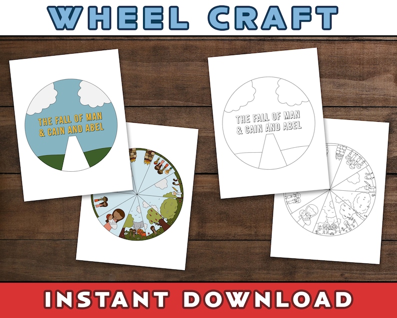 Fall of Man & Cain and Abel Wheel Craft (digital Download) - Etsy