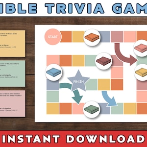 Bible Trivia Board Game: Sunday School Class (Printable Digital Download)