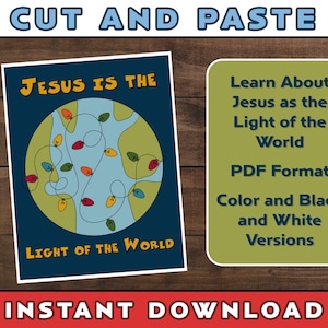 Jesus is the Light of the World Craft Bible Class Craft Sunday School ...
