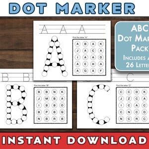 Dot Marker Alphabet ABC: Uppercase Printable Activity (Digital Download)