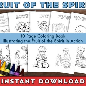Fruit of the Spirit Coloring Pages: Bible Class Activity (PDF Download)