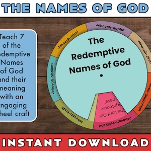 Names of God Wheel Craft: Bible Study, Sunday School (PDF Download)