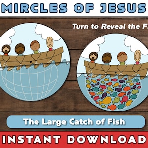 Wunderbarer Fischfang | Werft Eure Netze auch auf die Andere Seite | Bibelklasse Handwerk | Sonntagsschule Handwerk | Wunder von Jesus | Toller Fang