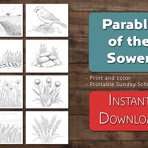 Parable of the Sower Coloring Book Pages| Sunday School Bible Class Coloring Pages | Hand Work and Visual Aid | Parables of Jesus | Gospel