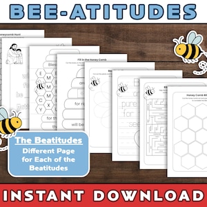 The Beatitudes | Sermon on the Mount | Bible Class Craft | Sunday School Craft | Teachings of Jesus | Matthew 5:3-10 | VBS Craft | Preschool