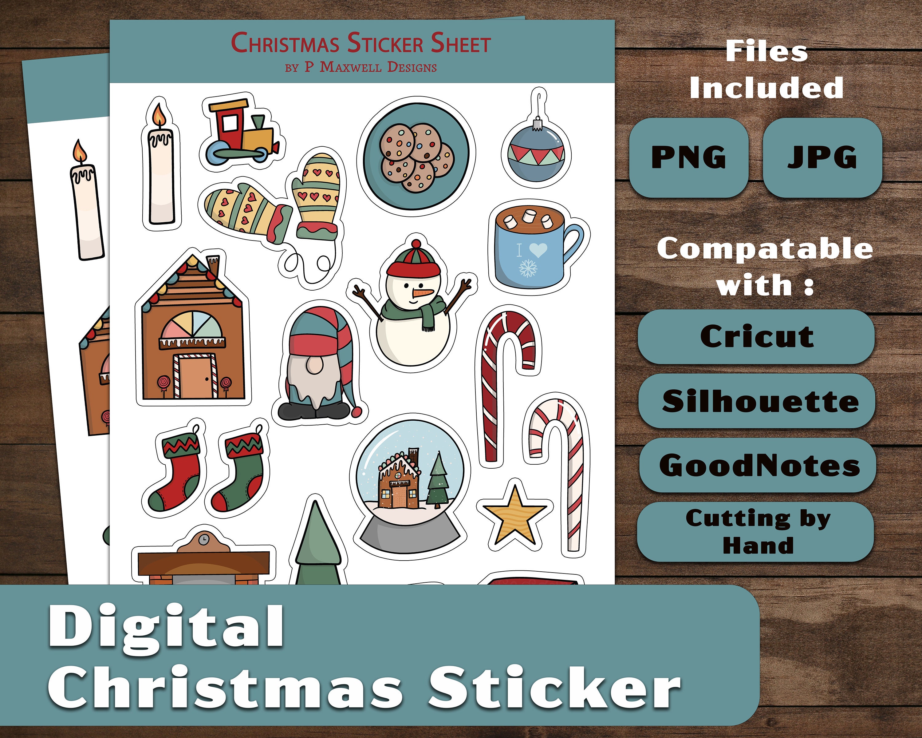 Digital Printable Christmas Sticker - Il Fullxfull.4468854823 Ffne 