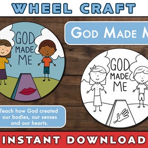 God Made Me Wheel Craft: Bible Activity (Digital Download)