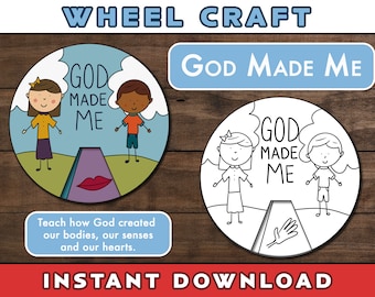 God Made Me Wheel Craft: Bible Activity (Digital Download)