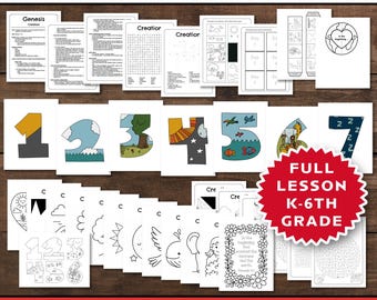 Days of Creation Full Class Lesson: Bible Lesson for Kids K-6th Grade (Digital Download)