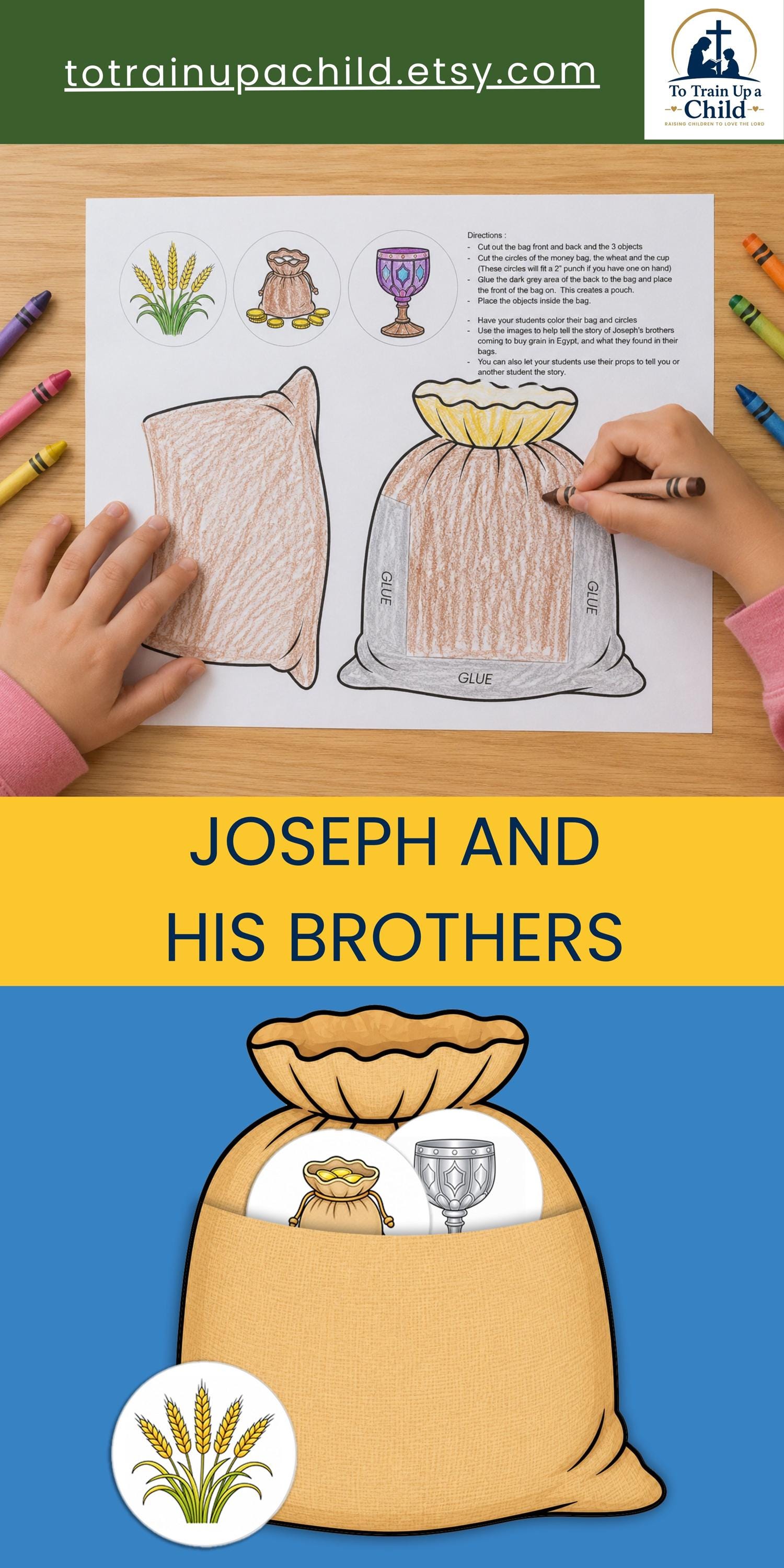 Joseph and His Brothers Bible Story Craft Bags of Grain Sons of Israel ...