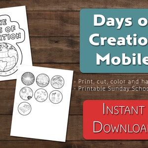Days of Creation Coloring Mobile | Sunday School Bible Class ...