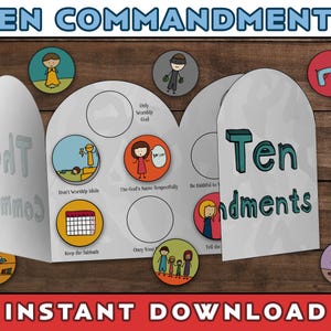 Ten Commandment Craft | Cut and Glue Foldable Craft | Sunday School Craft | Bible Class Craft  | Exodus 20 | 10 Commandments Activity