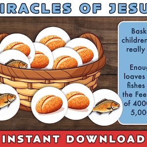 Jesus Feeds Multitudes Printable: Bible Lesson Activity (Digital Download)