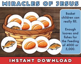 Jesus Feeds Multitudes Printable: Bible Lesson Activity (Digital Download)