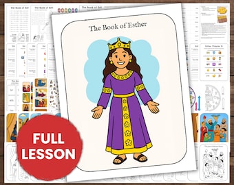 Queen Esther Bible Story Lesson for Sunday School and Bible Class Great for VBS Homeschool Queen Esther and King Children Minister Material
