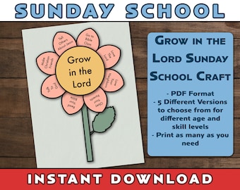 Grow in the Lord | Grow Where You're Planted | Grow in Jesus Sunday School Bible Class | Craft Activity | Flower Coloring Worksheet