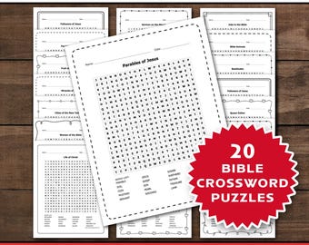 20 krzyżówek biblijnych dla dzieci i dorosłych | Ćwiczenia chrześcijańskie (pobierz plik PDF)
