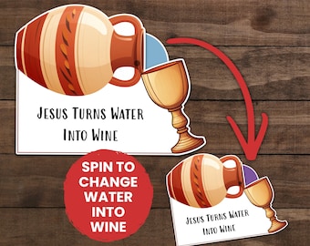 Water Into Wine Craft Miracles of Jesus Turns Water into Wine Activity John 4 PreK Preschool Elementary Teaching Aid Bible Story VBS Craft