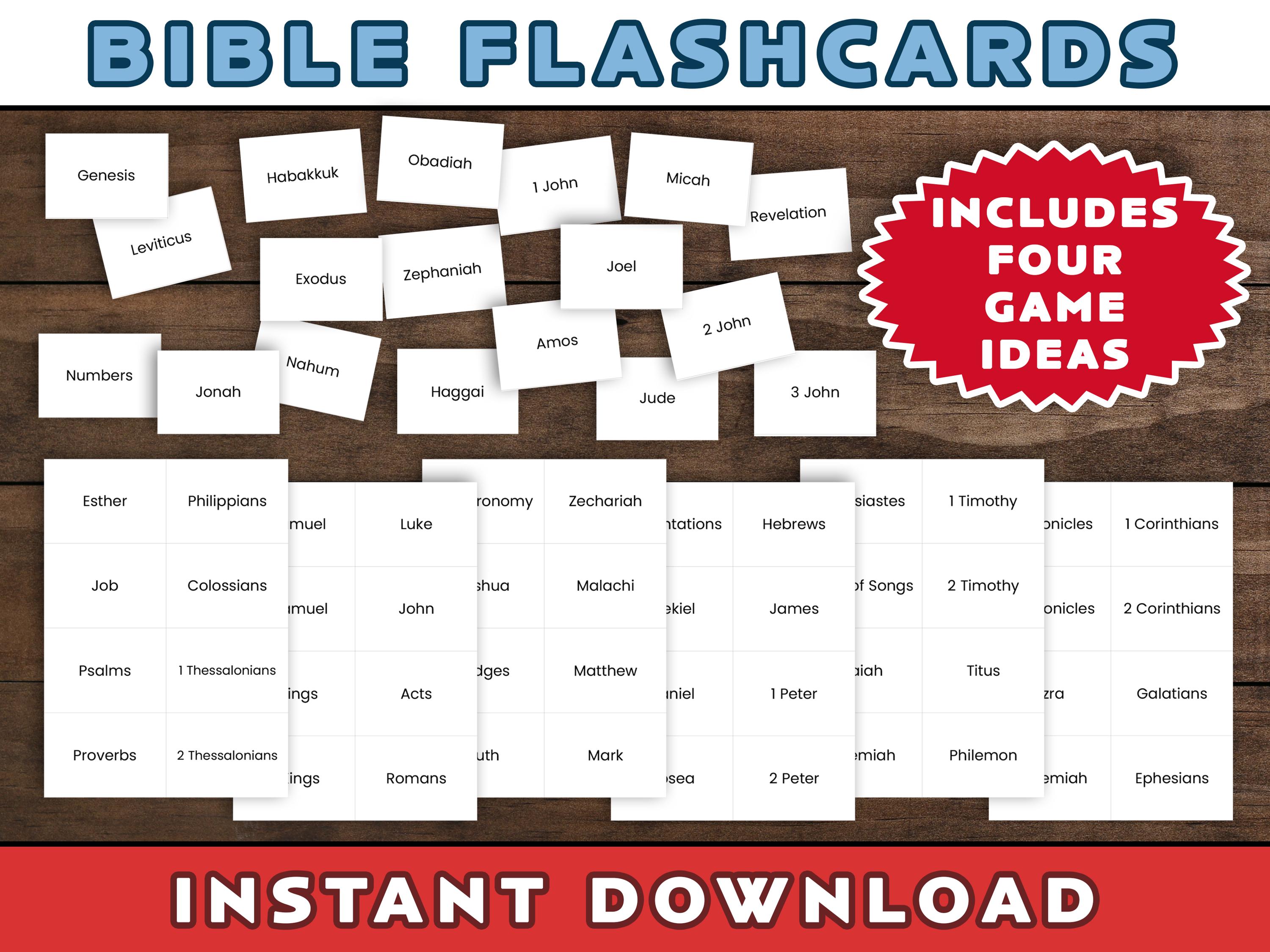 Books of the Bible Flashcards Old Testament Books New Testament Books ...