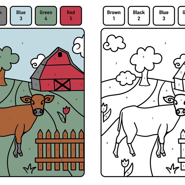 Paint by Number Cow Etsy