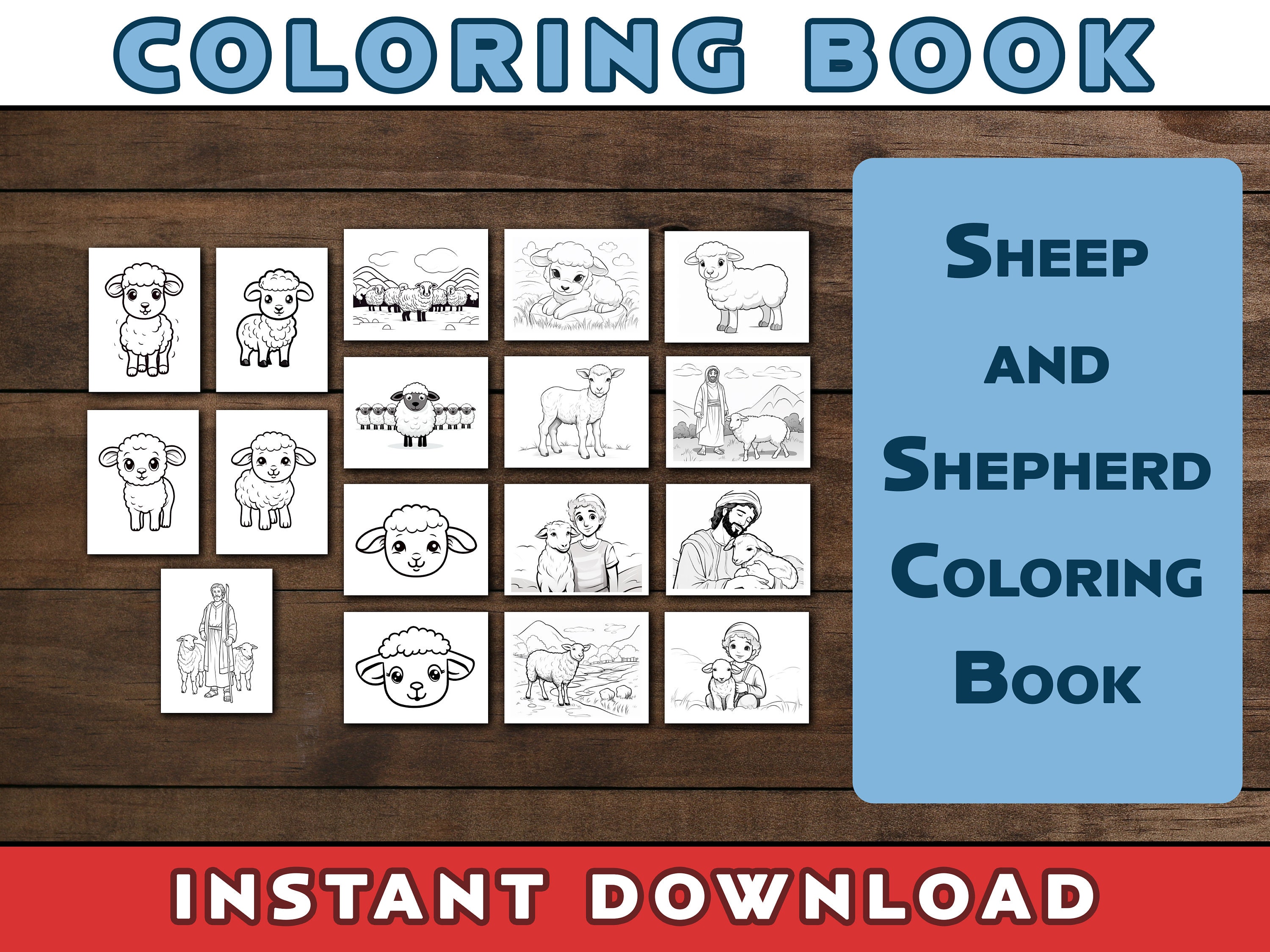 Sheep and Shepherd Coloring Book | Sunday School Coloring Pages Bible ...