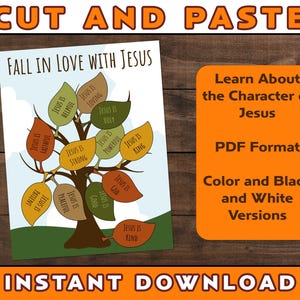 Fall in Love with Jesus Craft | Bible Class Craft | Sunday School Craft | Character of Jesus | VBS Craft | Cut and Paste Preschool Craft