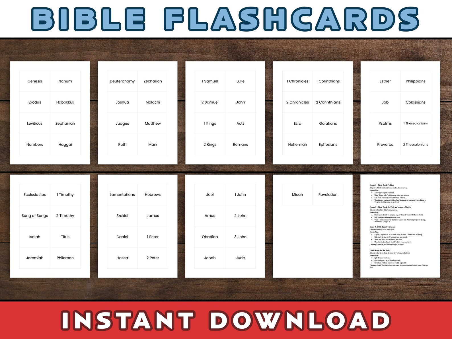 Books of the Bible Flashcards Old Testament Books New Testament Books ...