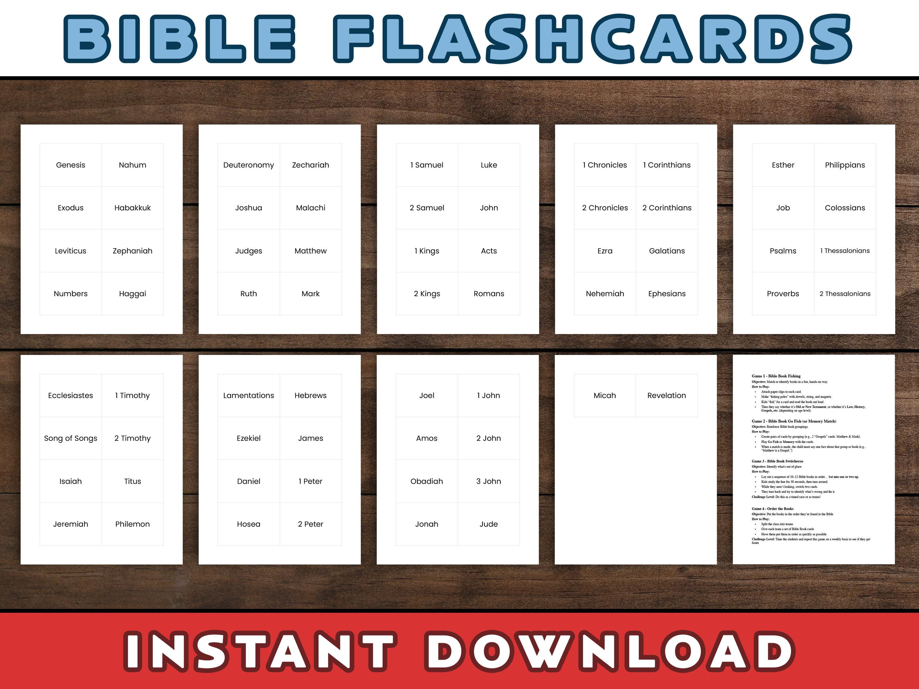 Books of the Bible Flashcards Old Testament Books New Testament Books ...