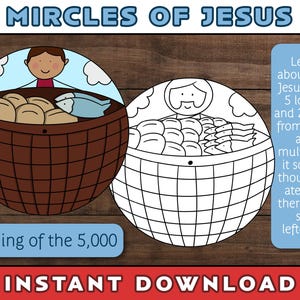 Feeding of 5,000 Circle Craft | Loaves and Fishes | Sunday School | Bible Class Craft | John 6 | Jesus Feeds the Crowd | 5 Loaves and 2 Fish