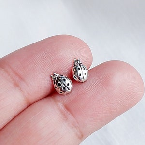 Lieveheersbeestjestekers - 925 sterlingzilver - Schattige oorbellen lieveheersbeestje - Sierlijke oorstekers - Kleine insectenoorbellen - Leuke oorstekers - Lieveheersbeestje-oorbellen