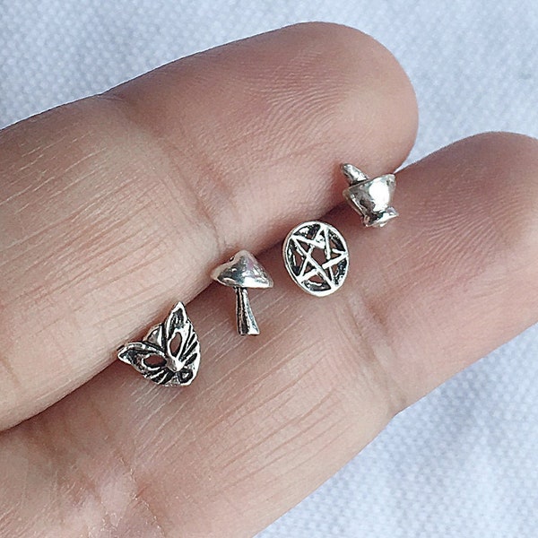Solid 925 Sterling Silver Gothic Cross Stud Earrings – Cubic Zirconia – Gift