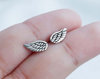 Angel Wings Stud Earrings - 925 Sterling Silver, Angel Stud Earrings, Guardian Angel Wings stud earrings, Cupid Earrings, Everyday Earrings