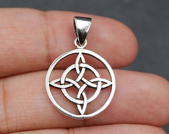 Celtic Witch's Knot Pendant Sterling Silver 925 Protection Talisman Pagan Witchcraft Gift Wicca Wiccan Necklace