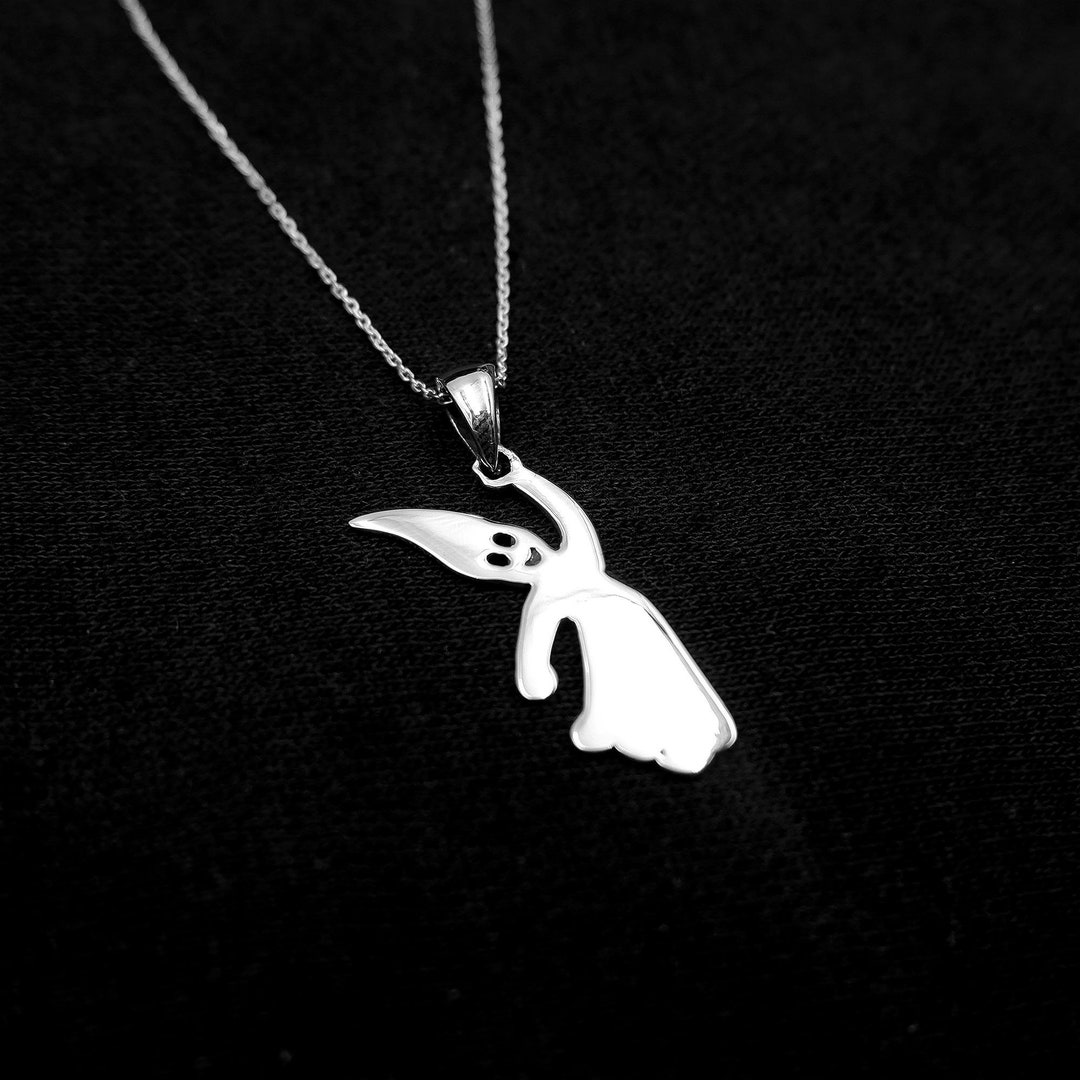 925 Sterling Silver Ghost Pendant Necklace Spooky Ghost Charm Necklace