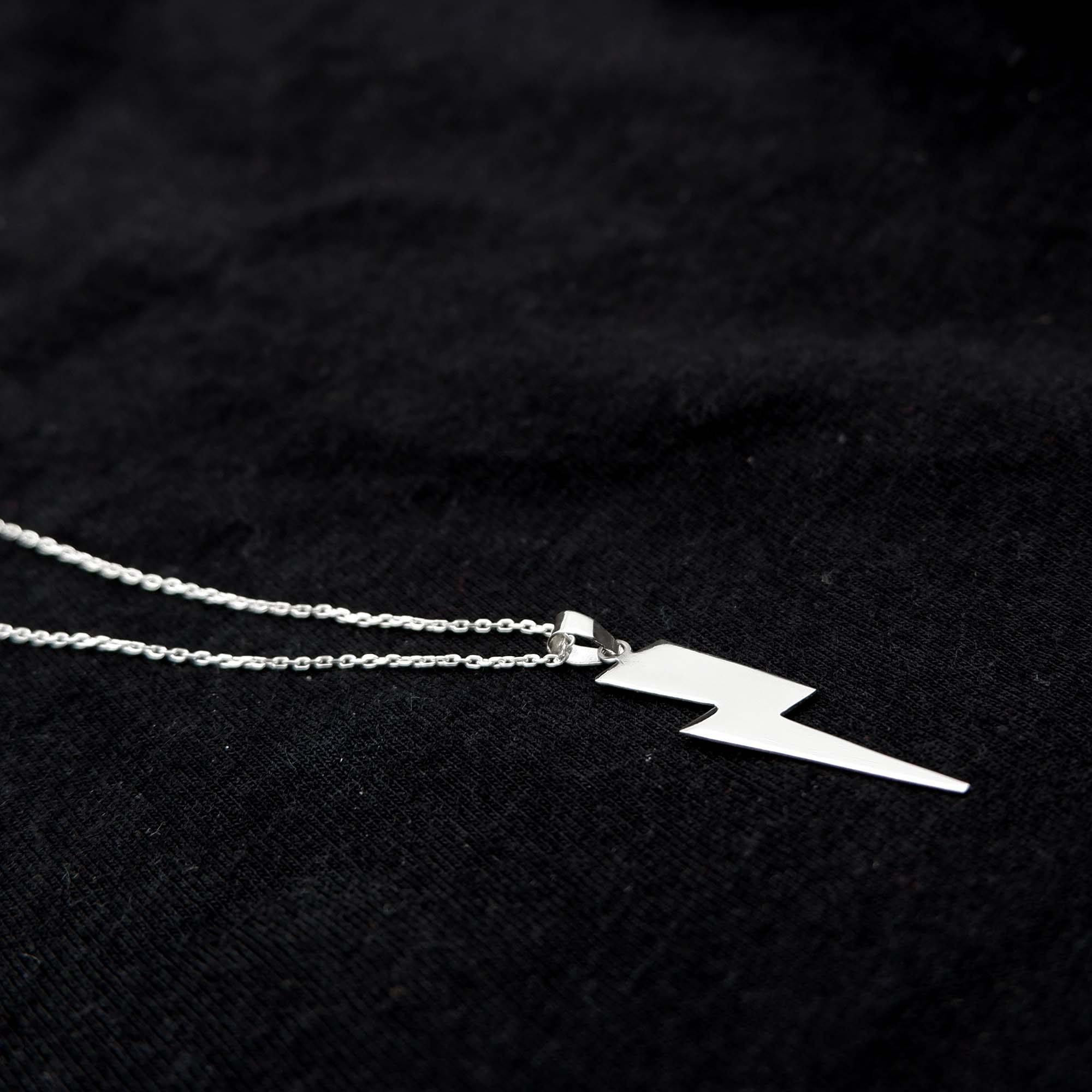 925 Sterling Silver Thunder Bolt Pendant Necklace Lightning Etsy