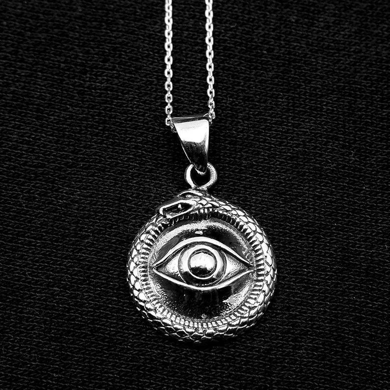 925 Sterling Silver All Seeing Eye Medallion Serpent Etsy