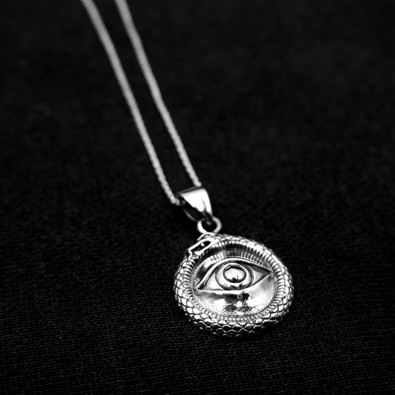 925 Sterling Silver All Seeing Eye Medallion Serpent Etsy