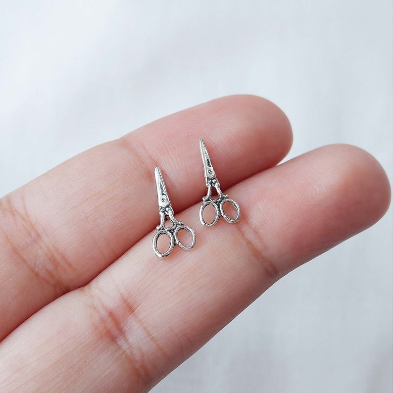 Sterling Silver Scissor Earrings Stud Earrings Sewing Gift Etsy