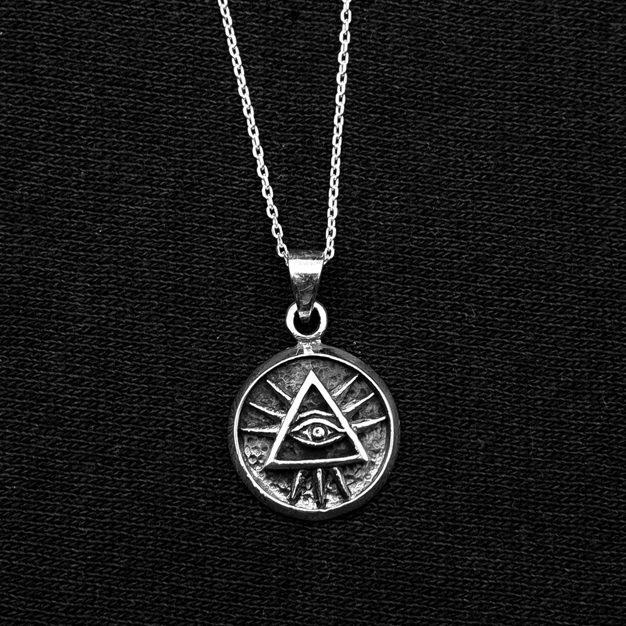 925 Sterling Silver All Seeing Eye Medallion Protection Etsy