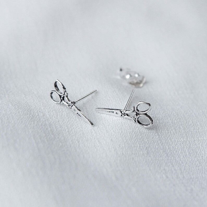 Sterling Silver Scissor Earrings Stud Earrings Sewing Gift Etsy