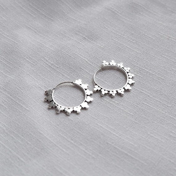 Small Beaded Decorative Hoop Earrings Small Beaded Decorative Hoop Earrings