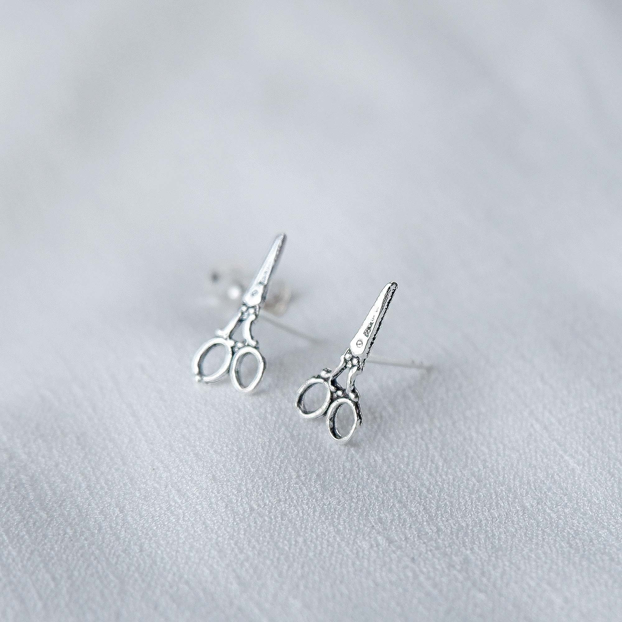 Sterling Silver Scissor Earrings Stud Earrings Sewing Gift Etsy