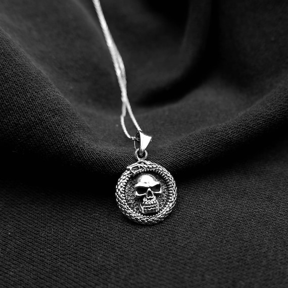 Buy Gothic Skull Necklace Sterling Silver Witch Snake Pendant